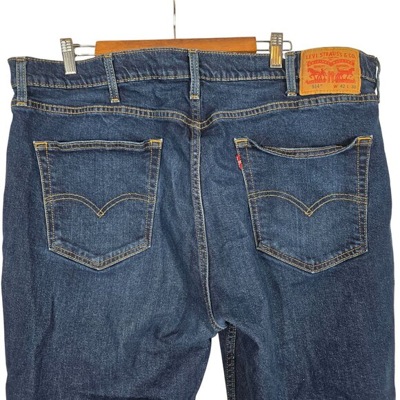 Levis Mens 514 Straight Fit Jeans W42 L30 Medium Wash Denim - Picture 6 of 8